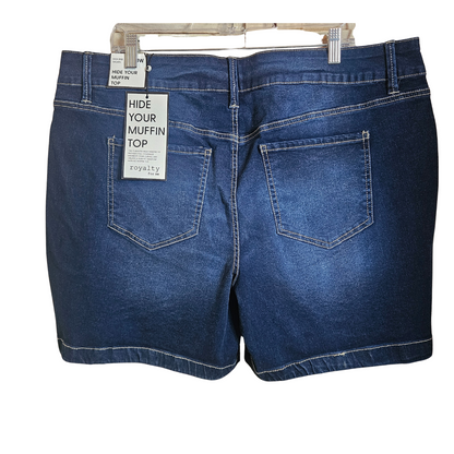 Side Slit Distressed Denim Shorts by Royalty For Me