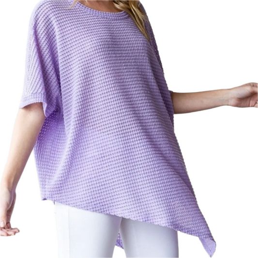 Asymmetrical Waffle Top By Heimish